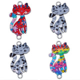 50pcs Cat Enamel Charms for Jewelry Making Earring Pendant Bracelet DIY
