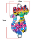 50pcs Cat Enamel Charms for Jewelry Making Earring Pendant Bracelet DIY
