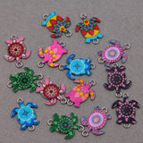 50pcs 15*30mm Turtle Enamel Charms for Jewelry Making DIY Accessories