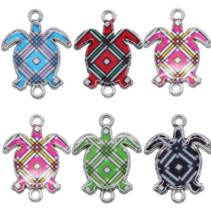 50pcs 15*30mm Turtle Enamel Charms for Jewelry Making DIY Accessories