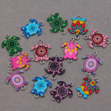 50pcs 15*30mm Turtle Enamel Charms for Jewelry Making DIY Accessories
