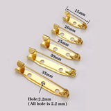 50pcs Silver Brooch Pins Safety Blank Settings 15-35mm DIY Jewelry Making