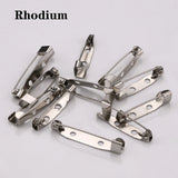 50pcs Silver Brooch Pins Safety Blank Settings 15-35mm DIY Jewelry Making