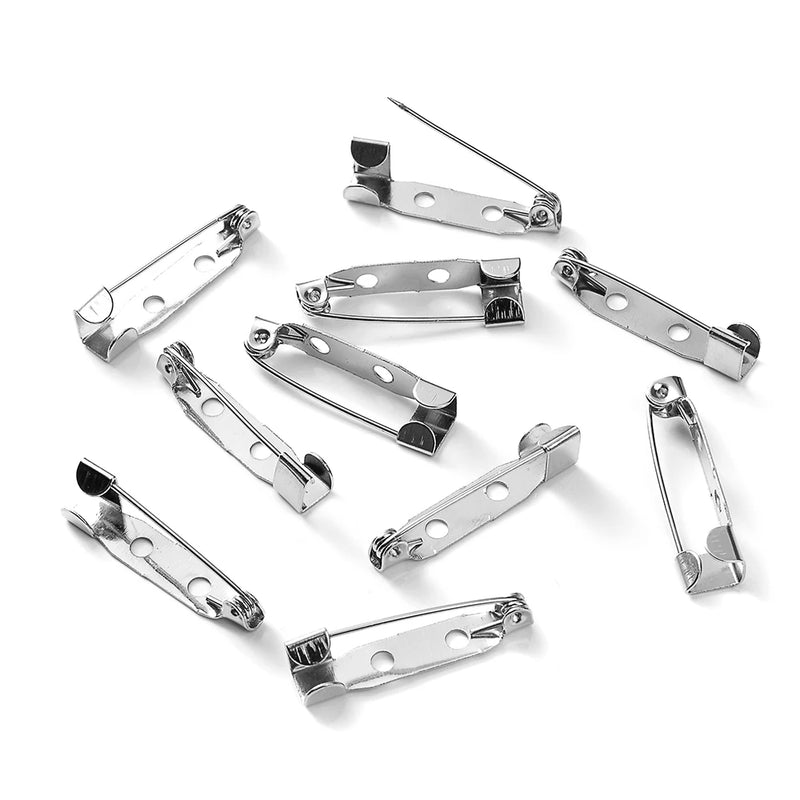 50pcs Brooch Base Findings Safety Brooch Clip Pins Blank Base Badge DIY