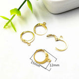 50pcs 15x12mm Stainless Steel Hoop Earrings Findings Jewelry DIY Accessory