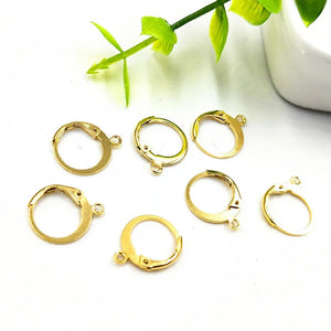 50pcs 15x12mm Stainless Steel Hoop Earrings Findings Jewelry DIY Accessory