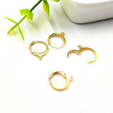50pcs 15x12mm Stainless Steel Hoop Earrings Findings Jewelry DIY Accessory