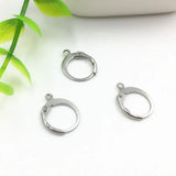 50pcs 15x12mm Stainless Steel Hoop Earrings Findings Jewelry DIY Accessory