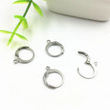 50pcs 15x12mm Stainless Steel Hoop Earrings Findings Jewelry DIY Accessory