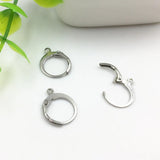 50pcs 15x12mm Stainless Steel Hoop Earrings Findings Jewelry DIY Accessory