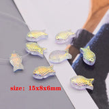 50pcs Fish Shape Glass Beads 15x8x6mm for DIY Jewelry Making