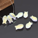 50pcs Fish Shape Glass Beads 15x8x6mm for DIY Jewelry Making