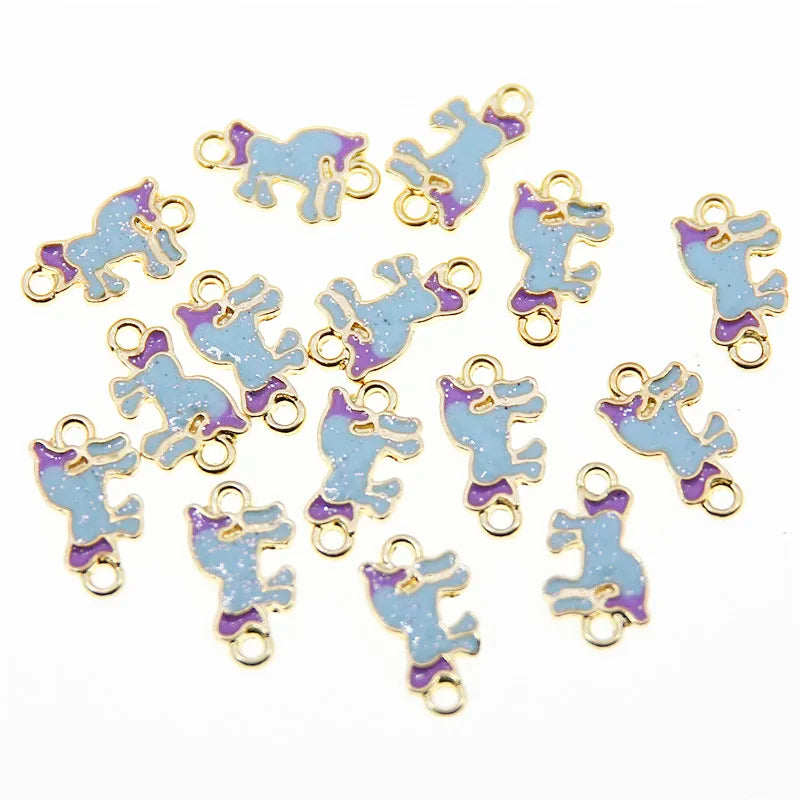 50pcs Unicorn Charms for Pendants Keychains Enamel House Charms Jewelry DIY