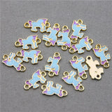50pcs Unicorn Charms for Pendants Keychains Enamel House Charms Jewelry DIY