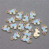 50pcs Unicorn Charms for Pendants Keychains Enamel House Charms Jewelry DIY