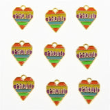 50pcs Colorful Love Zinc Alloy Round Enamel Charms Mini Sweet Heart Charms