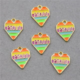 50pcs Colorful Love Zinc Alloy Round Enamel Charms Mini Sweet Heart Charms