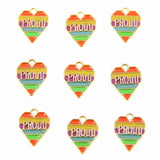 50pcs Colorful Love Zinc Alloy Round Enamel Charms Mini Sweet Heart Charms
