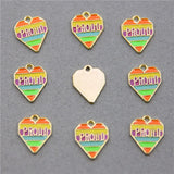 50pcs Colorful Love Zinc Alloy Round Enamel Charms Mini Sweet Heart Charms