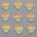50pcs Colorful Love Zinc Alloy Round Enamel Charms Mini Sweet Heart Charms