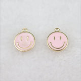 50pcs Smiley Face Alloy Pendant DIY Jewelry Accessories 16*19mm