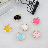 50pcs Smiley Face Alloy Pendant DIY Jewelry Accessories 16*19mm