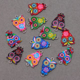 50pcs Owl Cat Enamel Beads Charms Pendants DIY Jewelry Bracelet