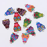 50pcs Owl Cat Enamel Beads Charms Pendants DIY Jewelry Bracelet