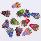 50pcs Owl Cat Enamel Beads Charms Pendants DIY Jewelry Bracelet