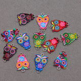 50pcs Owl Cat Enamel Beads Charms Pendants DIY Jewelry Bracelet