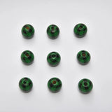 50pcs 16mm Grid Pattern Round Wooden Beads Spacer Beads for DIY Bracelets