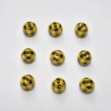 50pcs 16mm Grid Pattern Round Wooden Beads Spacer Beads for DIY Bracelets