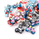 50pcs Enamel Butterfly Loose Beads Animal Charms Ceramic Bead Porcelain Pendant