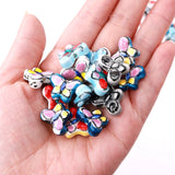 50pcs Enamel Butterfly Loose Beads Animal Charms Ceramic Bead Porcelain Pendant