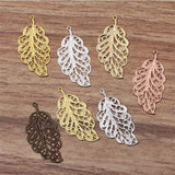 50pcs Vintage Metal Leaf Pendant Charms for DIY Jewelry Making