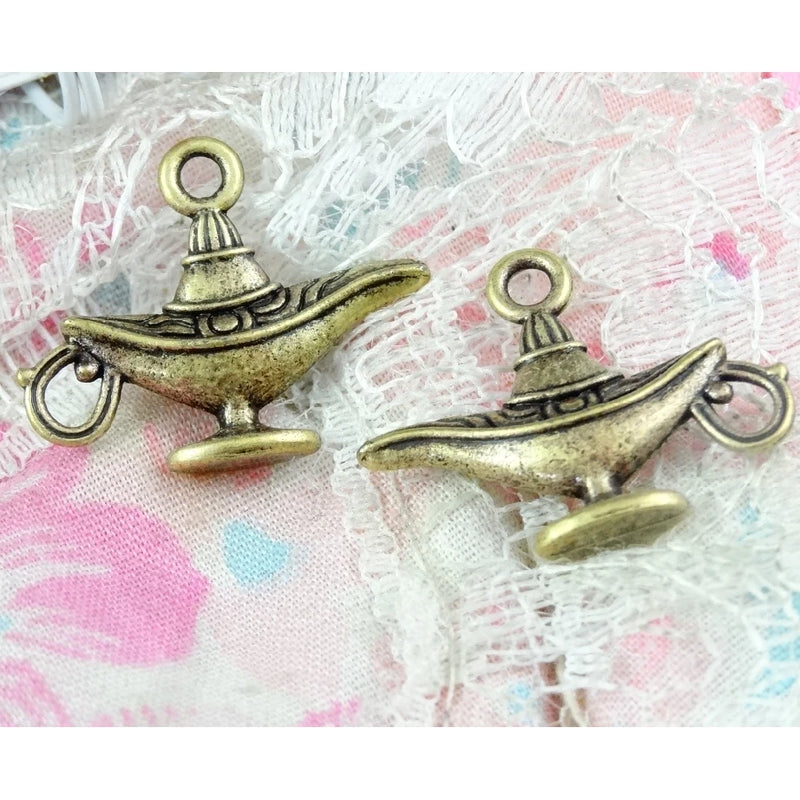 50pcs Antique Bronze Teapot Pot Charms Pendant DIY Jewelry Making