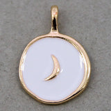 50pcs Moon Enamel Charms for Jewelry DIY 18*25mm