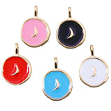 50pcs Moon Enamel Charms for Jewelry DIY 18*25mm