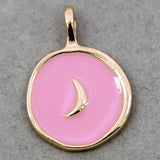 50pcs Moon Enamel Charms for Jewelry DIY 18*25mm