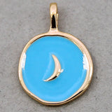 50pcs Moon Enamel Charms for Jewelry DIY 18*25mm