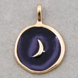 50pcs Moon Enamel Charms for Jewelry DIY 18*25mm