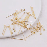 50pcs 18K Plated Metal Ball Head Pins Eye Pins for DIY Earrings Jewelry Making