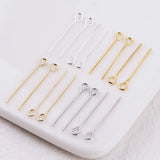 50pcs 18K Plated Metal Ball Head Pins Eye Pins for DIY Earrings Jewelry Making