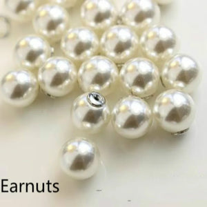 50pcs 18K Gold/Silver Plated Earring Backs Faux Pearl Beads