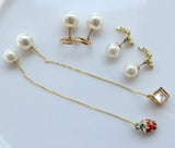 50pcs 18K Gold/Silver Plated Earring Backs Faux Pearl Beads