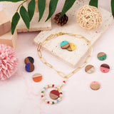 50pcs 18mm Resin Wooden Round Pendants for DIY Jewelry Making