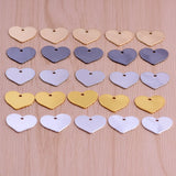 50pcs Copper Silver Heart Blank Stamp Charms for Necklace Pendant