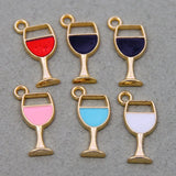 50pcs 19*9mm Wine Glass Charms DIY Jewelry Making Supplies