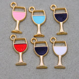 50pcs 19*9mm Wine Glass Charms DIY Jewelry Making Supplies