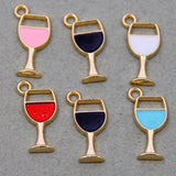 50pcs 19*9mm Wine Glass Charms DIY Jewelry Making Supplies